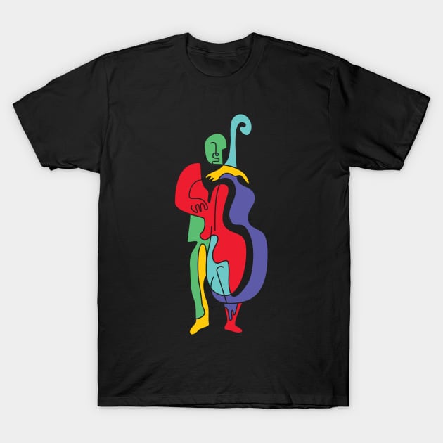 Abstract Funny Bass Player T-Shirt by jazzworldquest